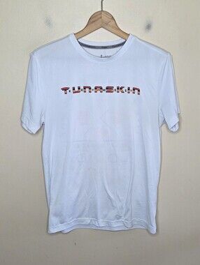 Tunaskin White Short Sleeve Front & Back Graphic T-Shirt Size Mens Small